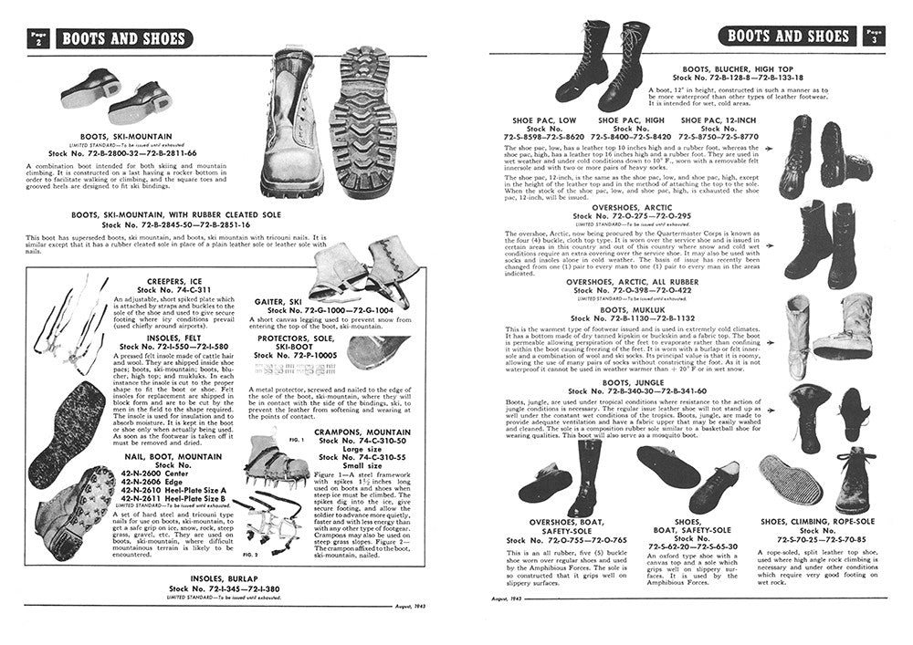 Quartermaster Supply Catalog QM1 Enlisted Men's Clothing and Equipmen